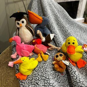 TY Beanie Babies 1993 Scoop, Quackers, and more